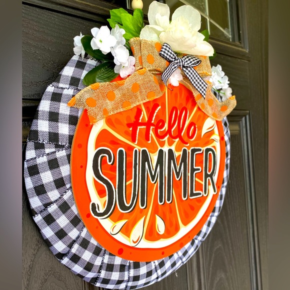 ☀️ HELLO SUMMER ☀️ HANDCRAFTED FRONT DOOR WREATH 🌟NEW🌟 - Picture 6 of 12